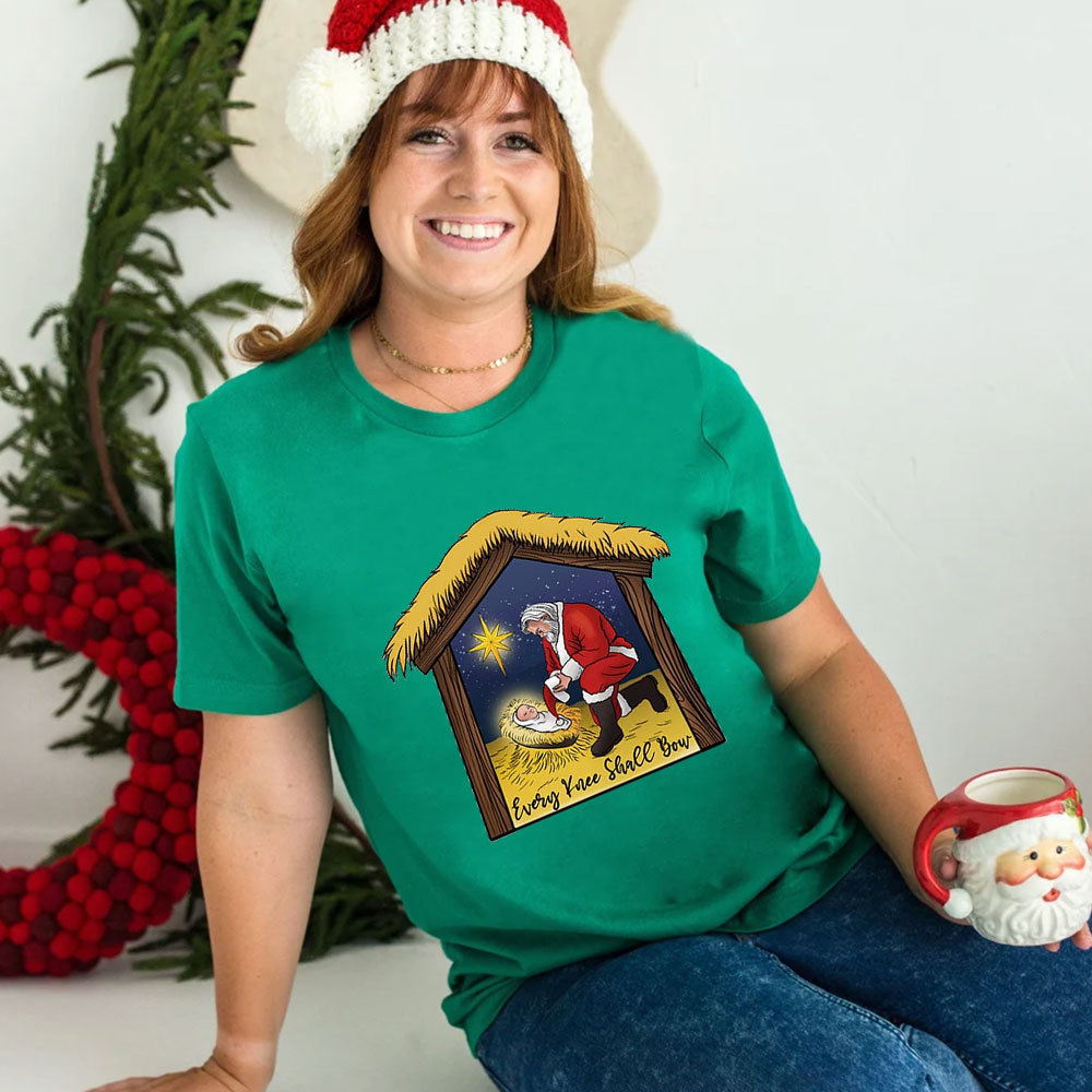 Every Knee Shall Bow Christmas Christian Shirt