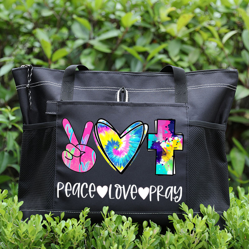 Peace Love Pray Tote Bag
