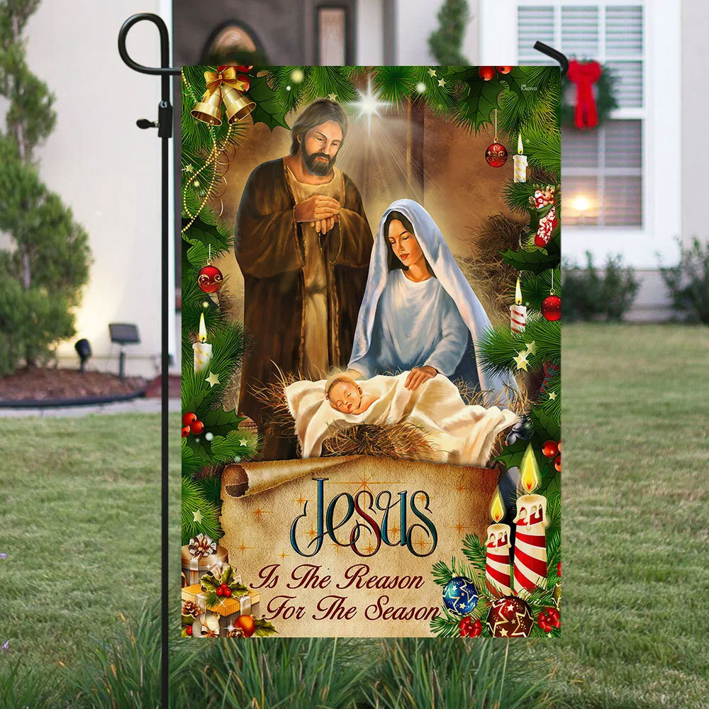 Jesus Is the Reason for the Season Christmas Flag