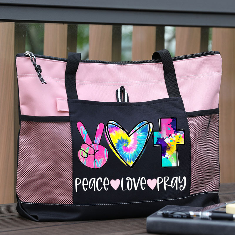 Peace Love Pray Tote Bag
