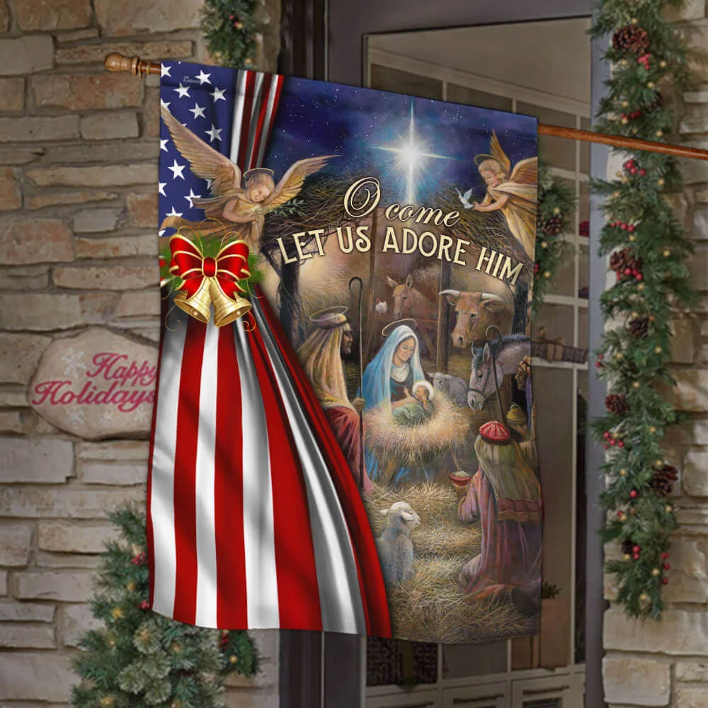 Jesus Is Born Christmas Flag