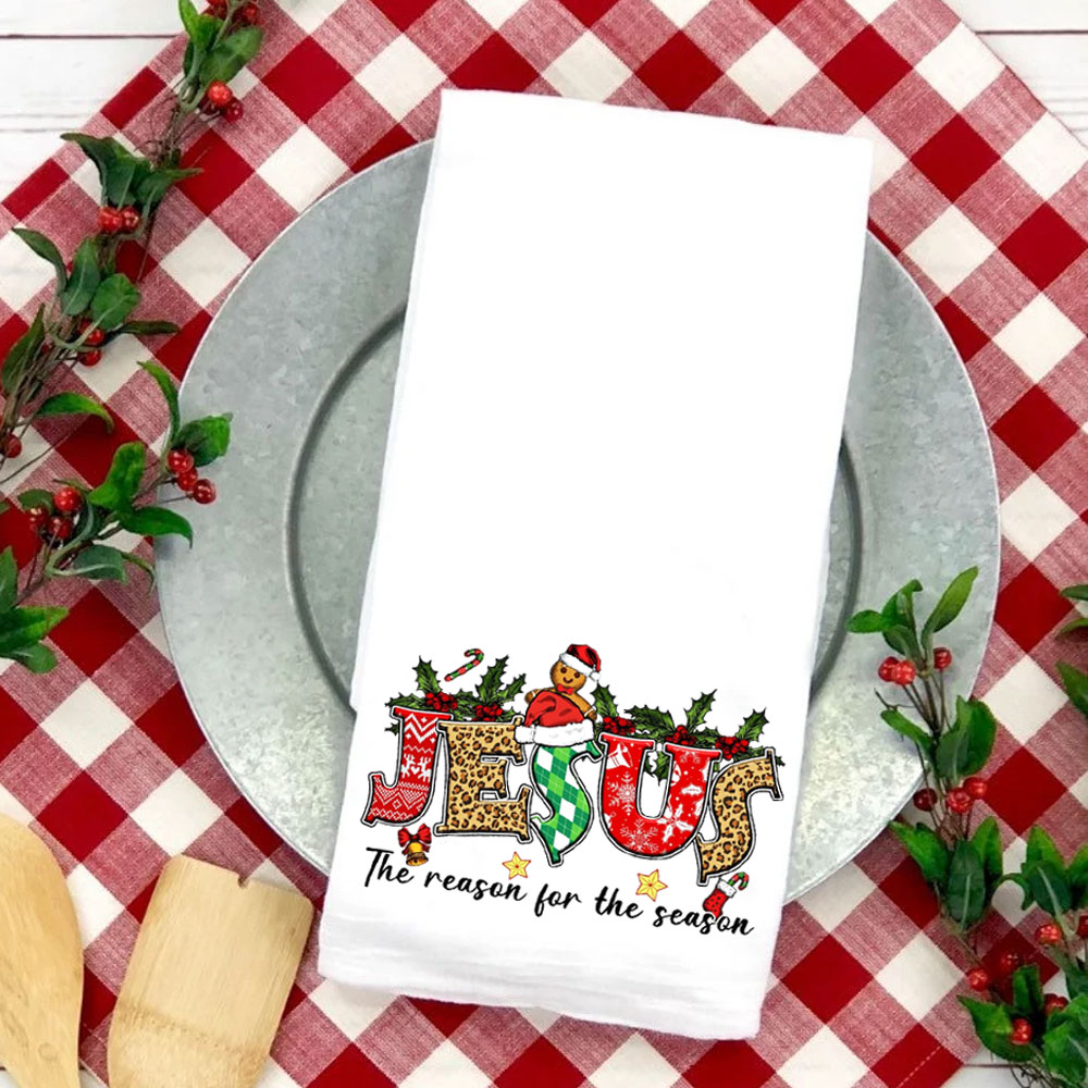 Jesus Is the Reason Christmas Tea Towel