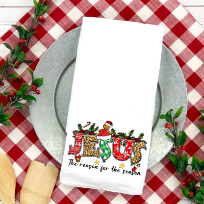 Jesus Is the Reason Christmas Tea Towel