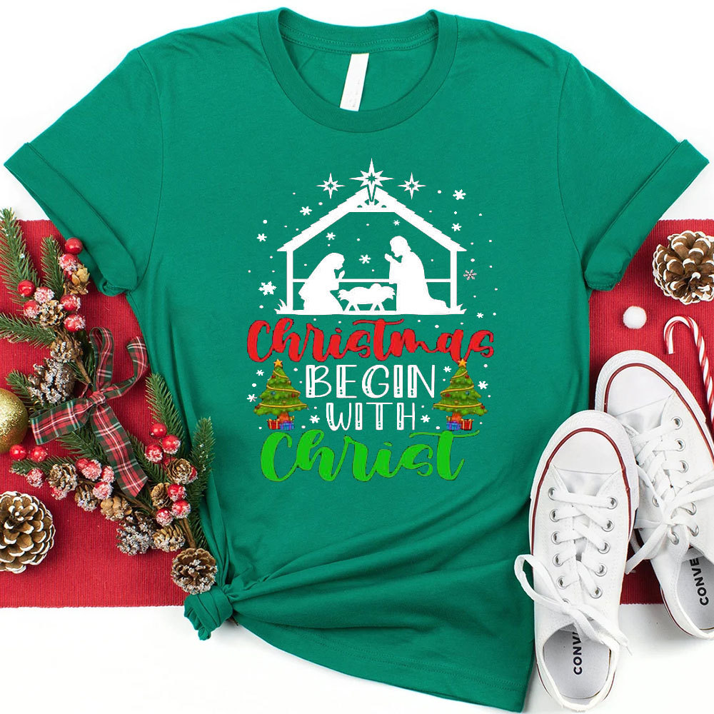 Christmas Begins with Christ Unisex Shirt