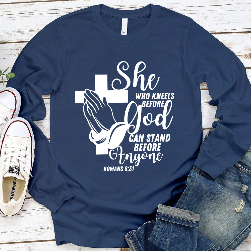 She Who Kneels before God Long Sleeve T-Shirt