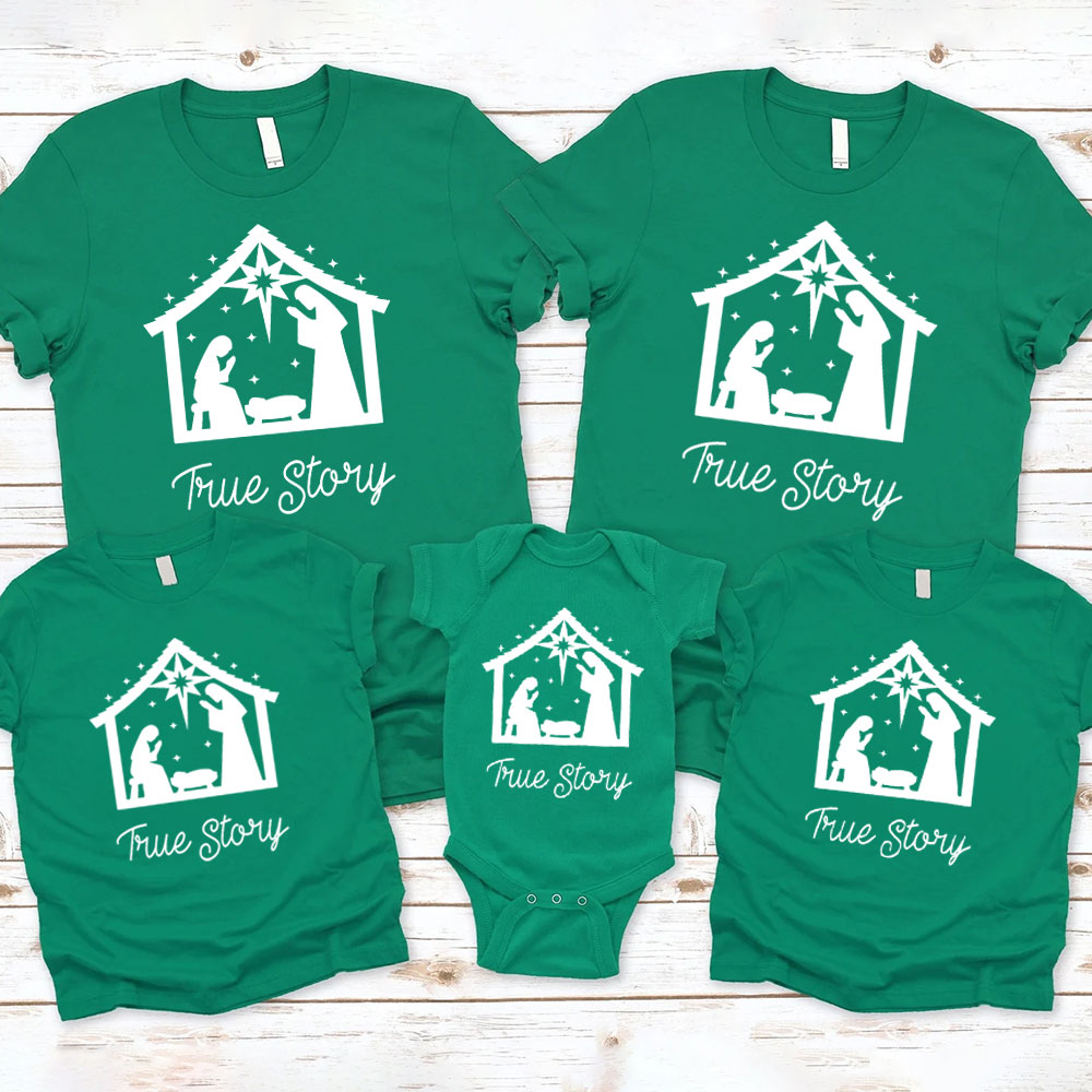 True Story Christmas Nativity Family Matching Shirts