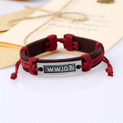 WWJD Leather Bracelet