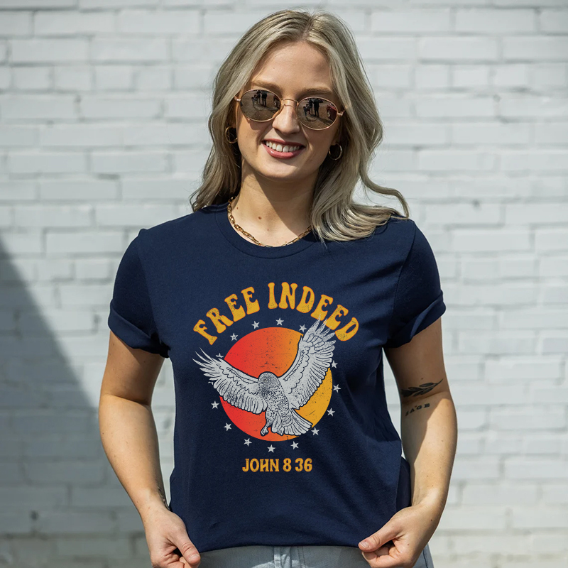Free Indeed John 8:36 Christian T-Shirt