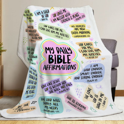 Christian Bible Verse Affirmations Throw Blanket