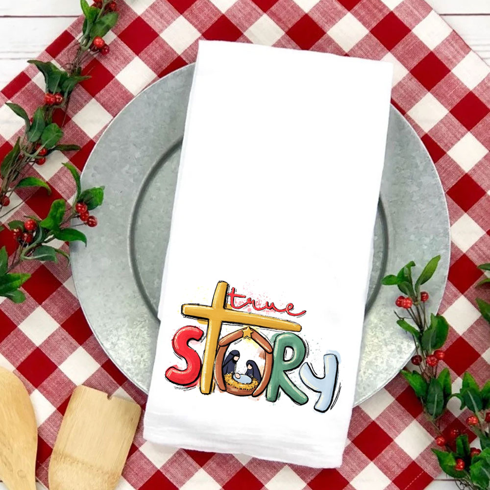 True Story Nativity Tea Towel