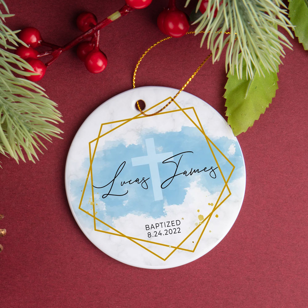 Personalized Name & Date Baptism Ornament