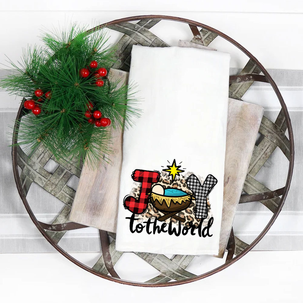Joy to the World Christmas Tea Towel