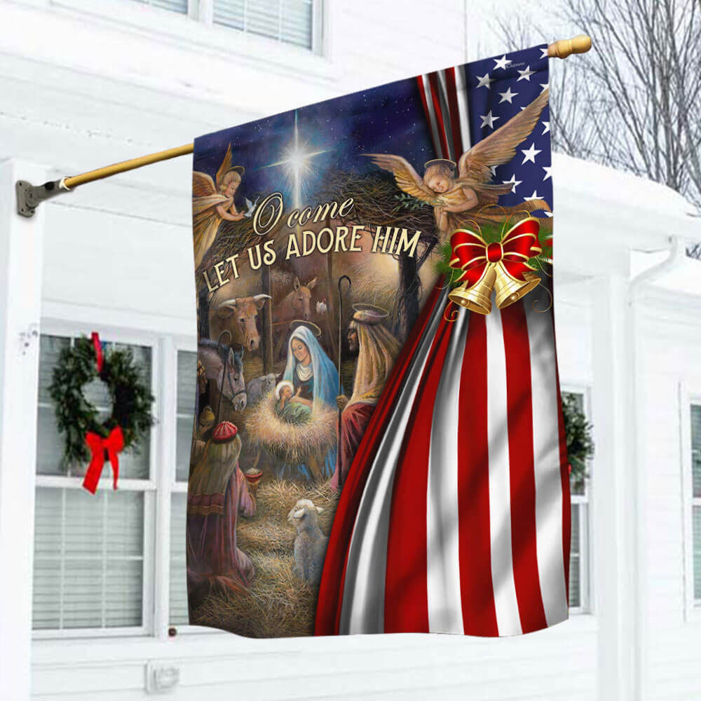 Jesus Is Born Christmas Flag