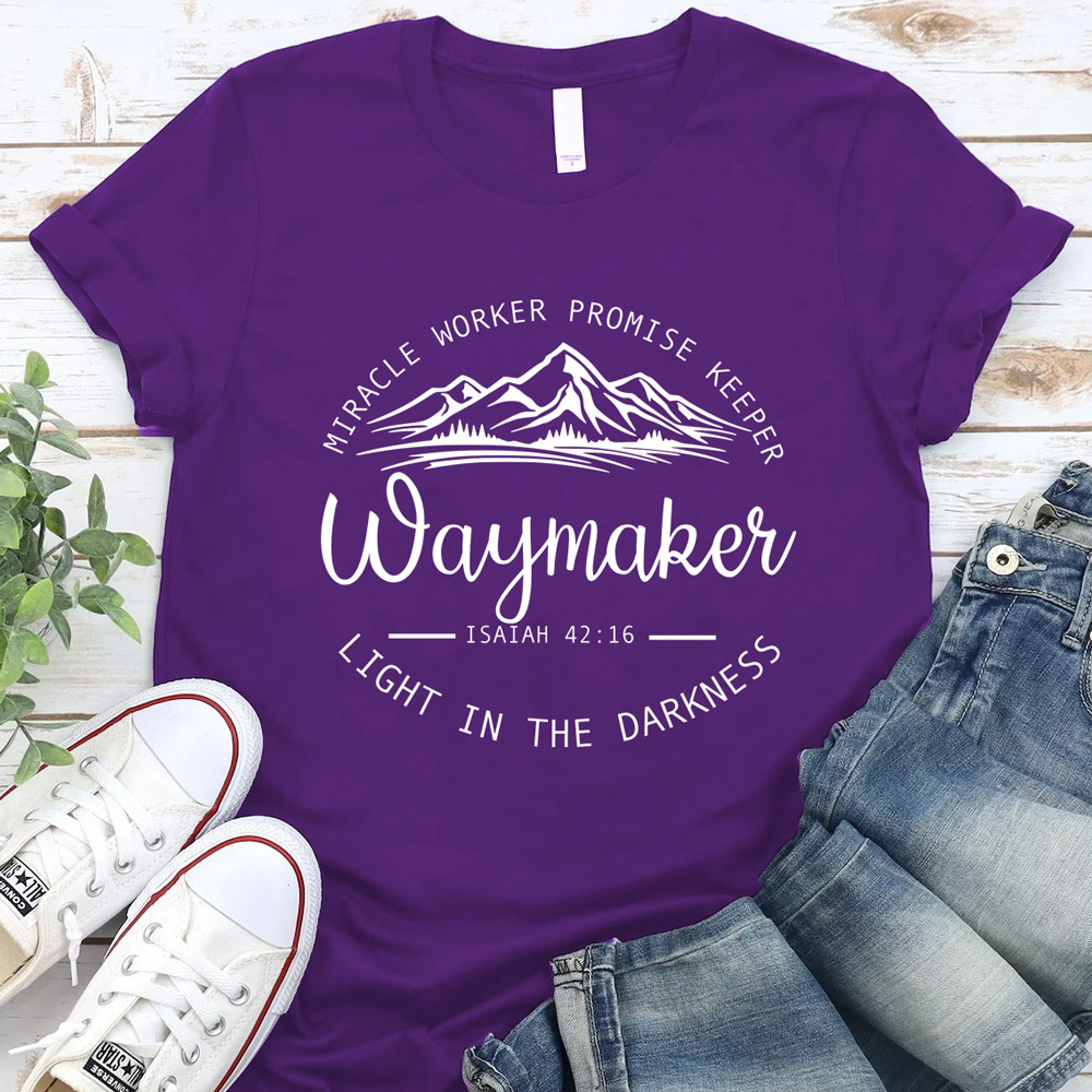 Waymaker Miracle Worker Promise Keeper Christian Tee
