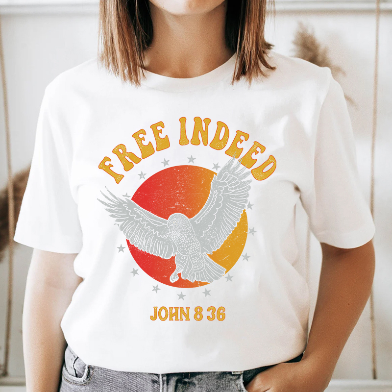 Free Indeed John 8:36 Christian T-Shirt