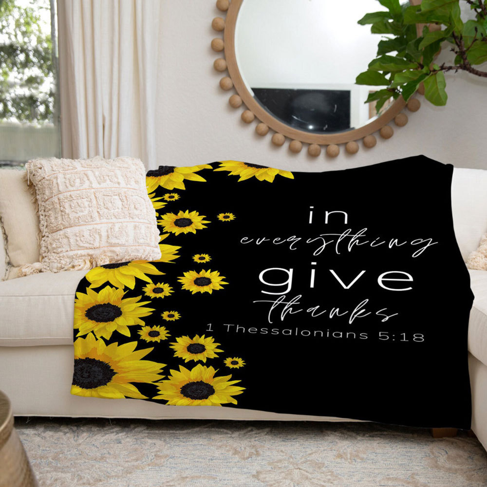 Give Thanks Sunflower Blanket