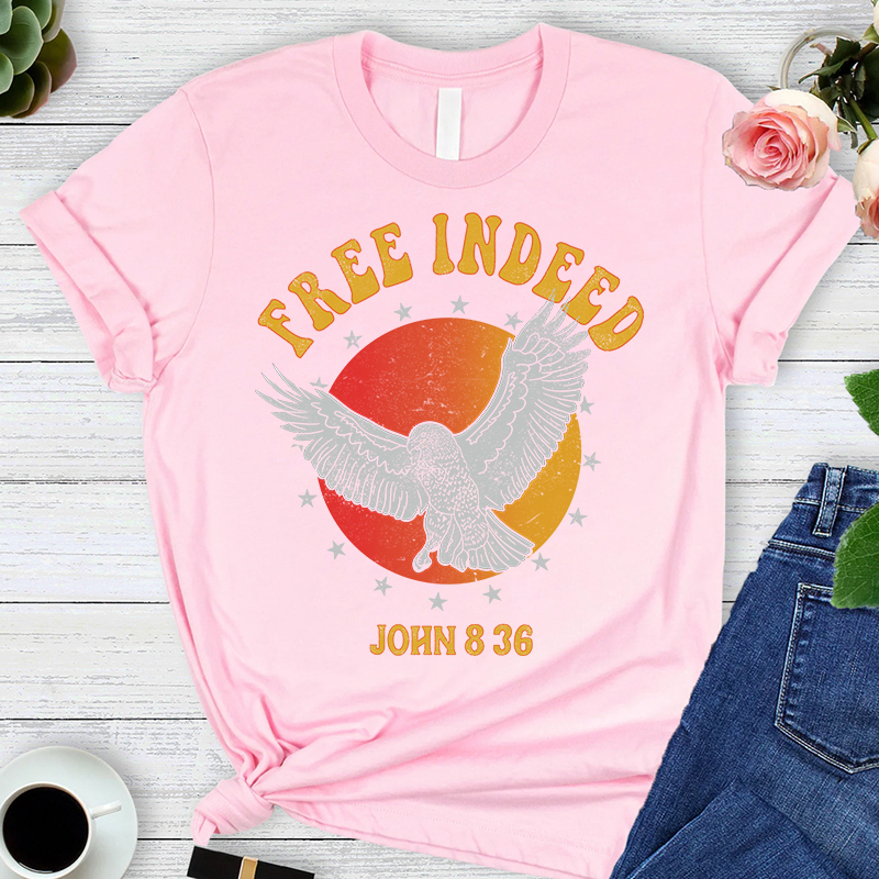 Free Indeed John 8:36 Christian T-Shirt