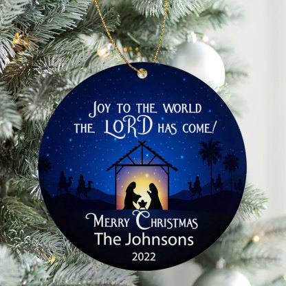 Personalized Nativity Family Christmas Ornament