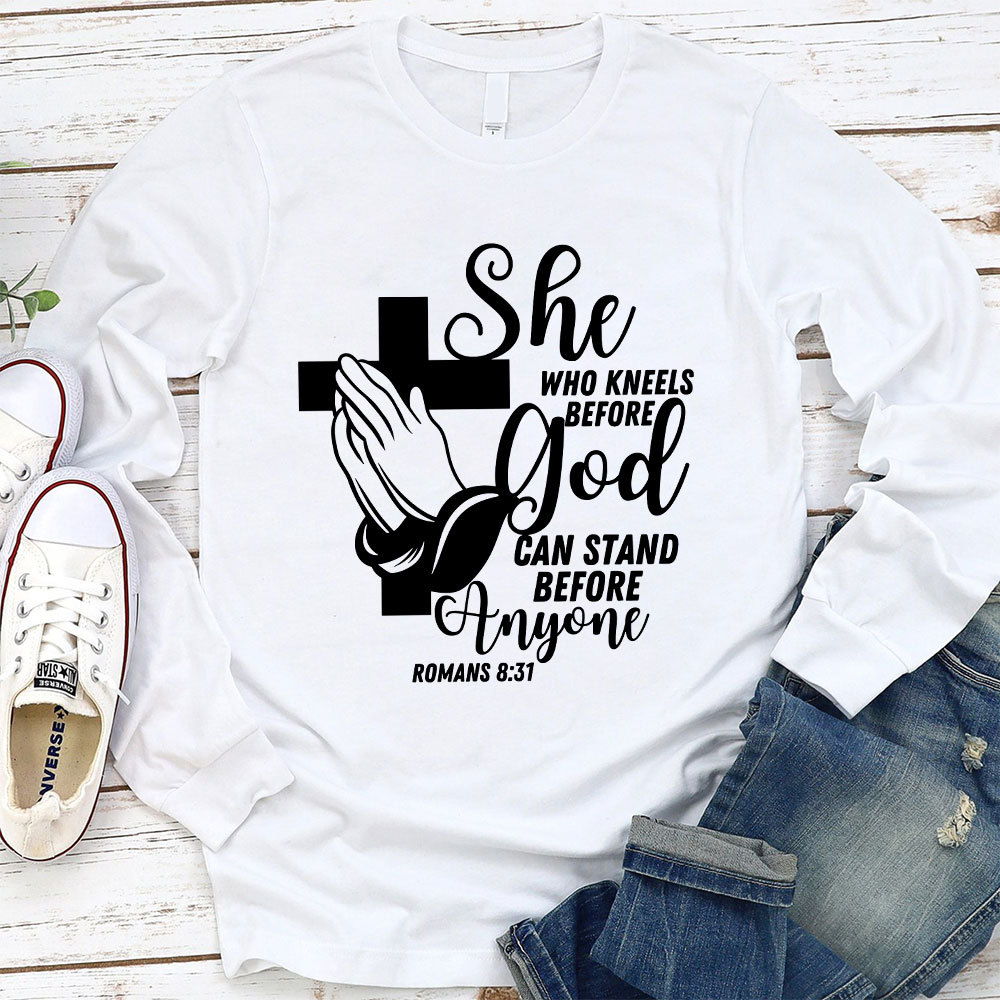 She Who Kneels before God Long Sleeve T-Shirt