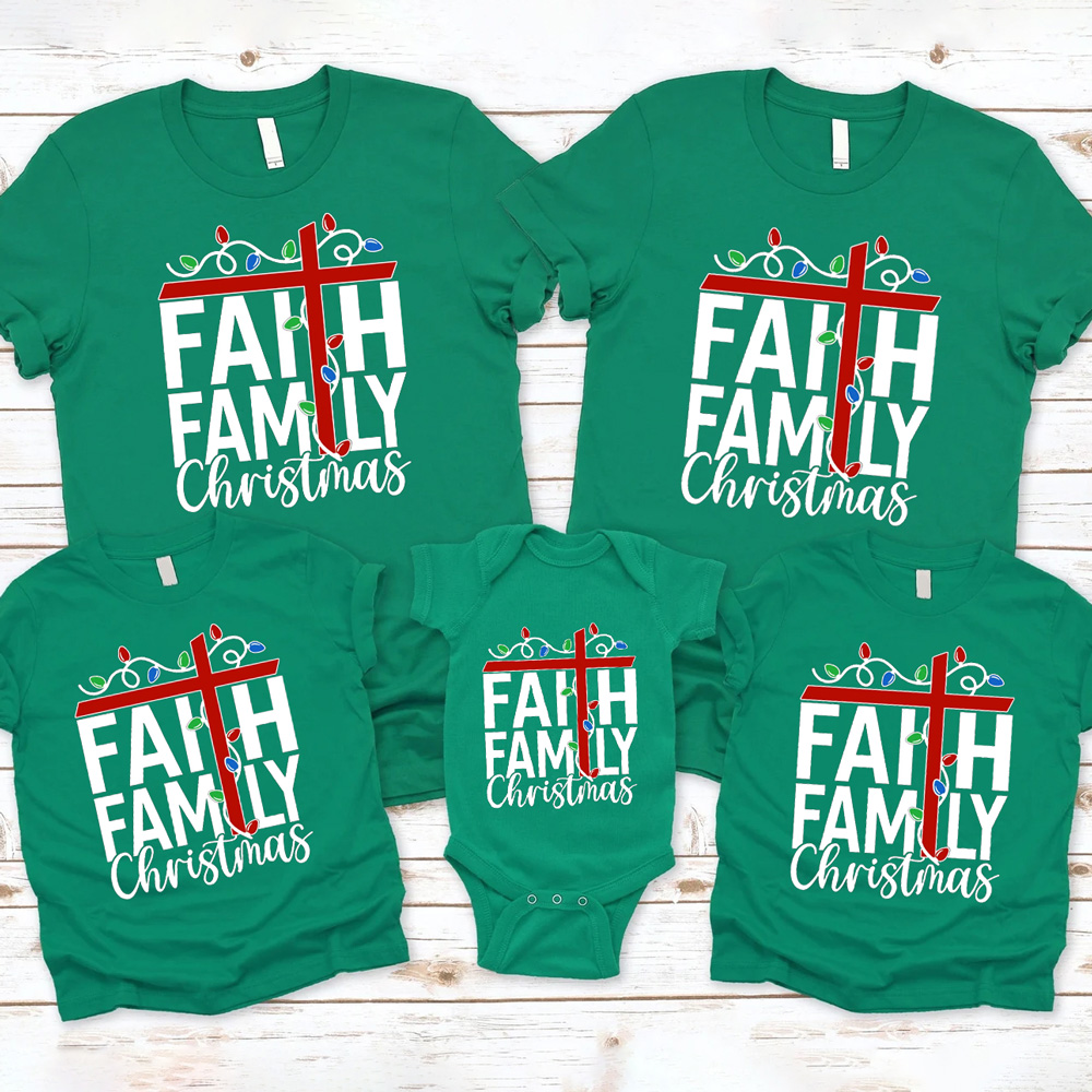 Faith Family Christmas Family Matching Shirts