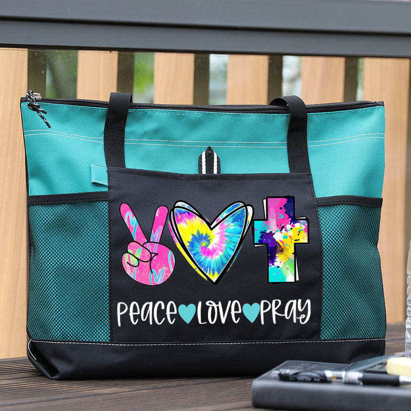 Peace Love Pray Tote Bag