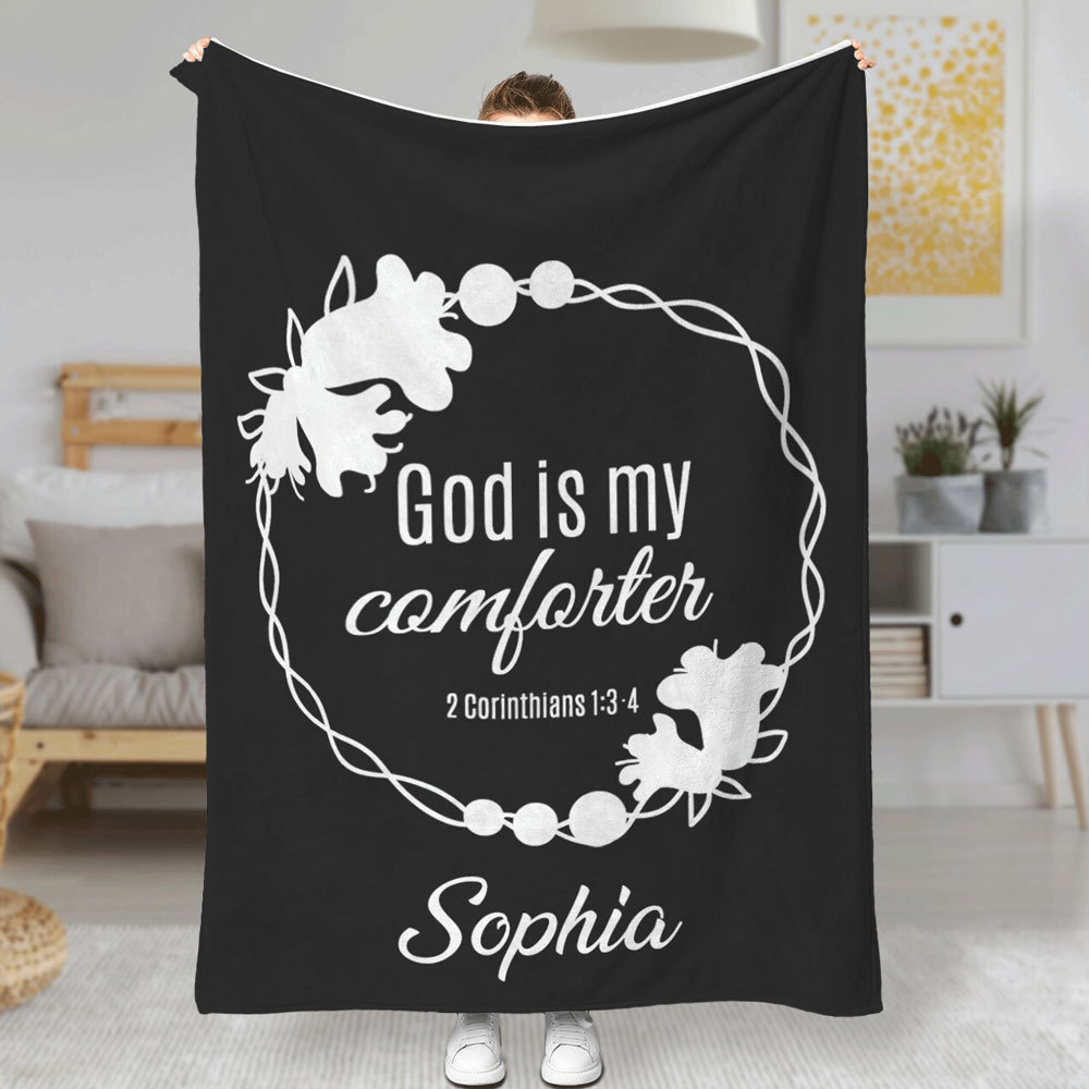 God Is My Comforter Custom Name Blanket
