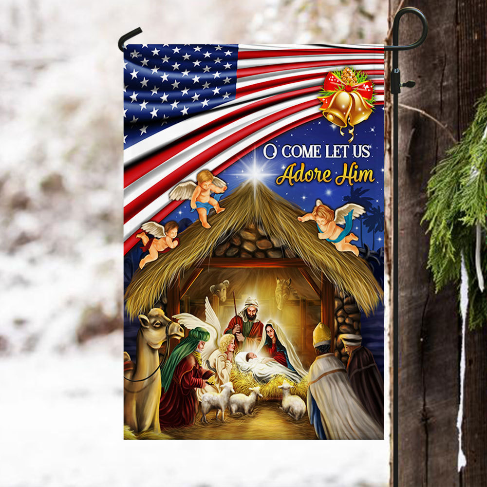 O Come Let Us Adore Him Flag