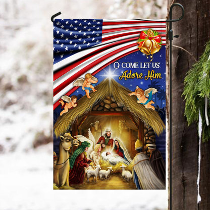 O Come Let Us Adore Him Flag