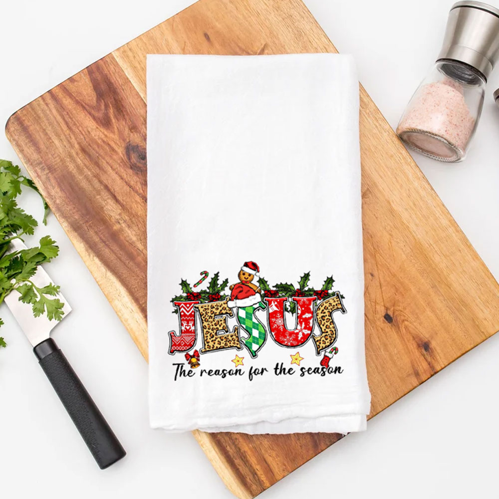 Jesus Is the Reason Christmas Tea Towel