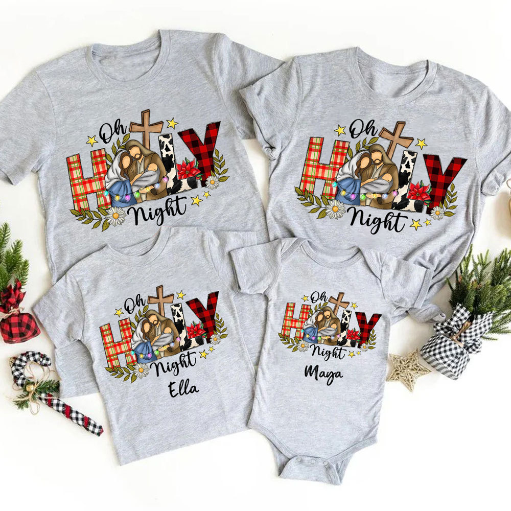 Oh Holy Night Family Matching Shirts