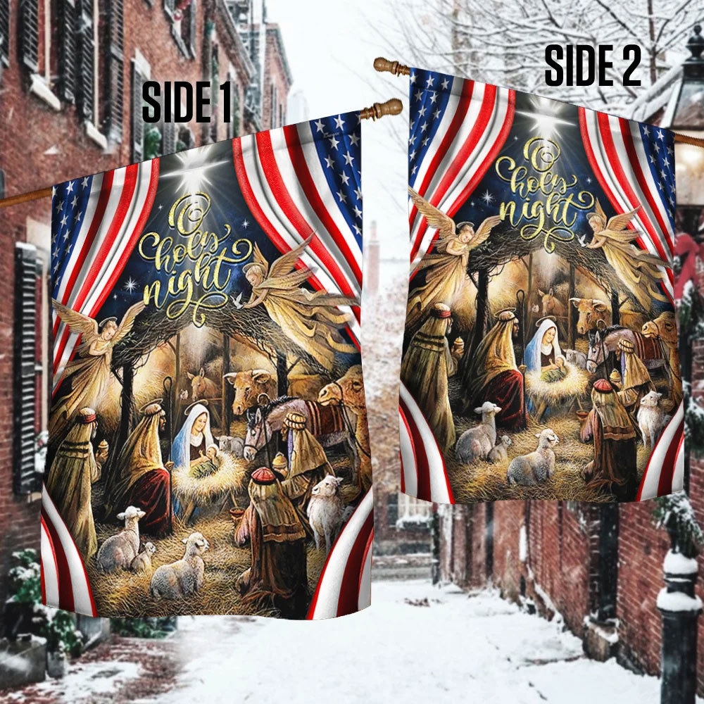 Oh Holy Night Christmas Flag