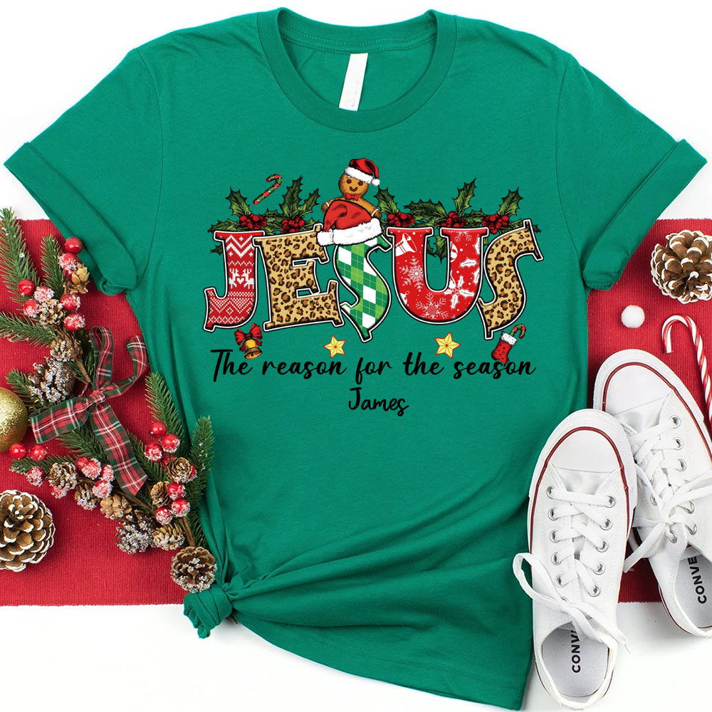 Personalized Jesus Is the Reason Christmas Christian T-Shirt