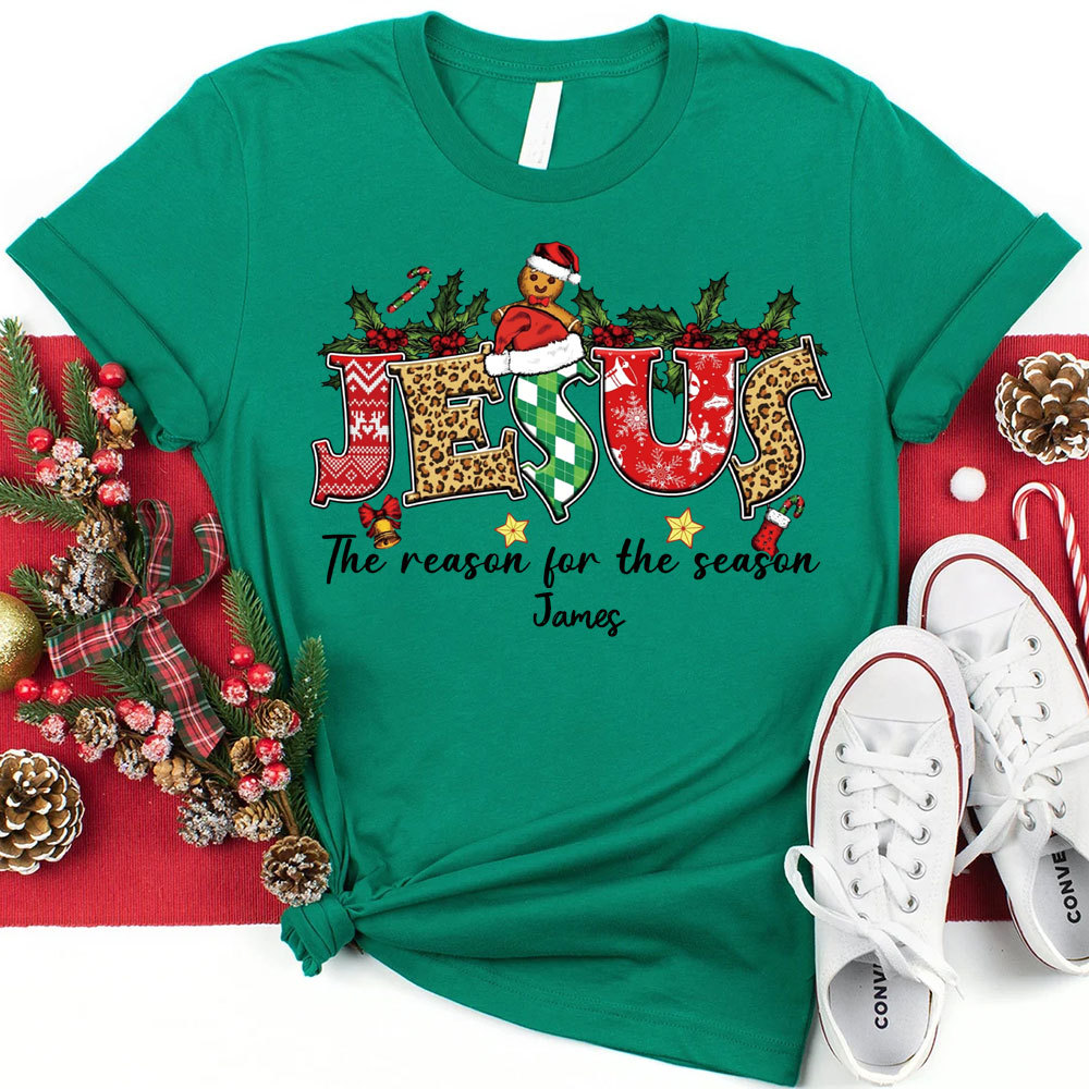 Personalized Jesus Is the Reason Christmas Christian T-Shirt