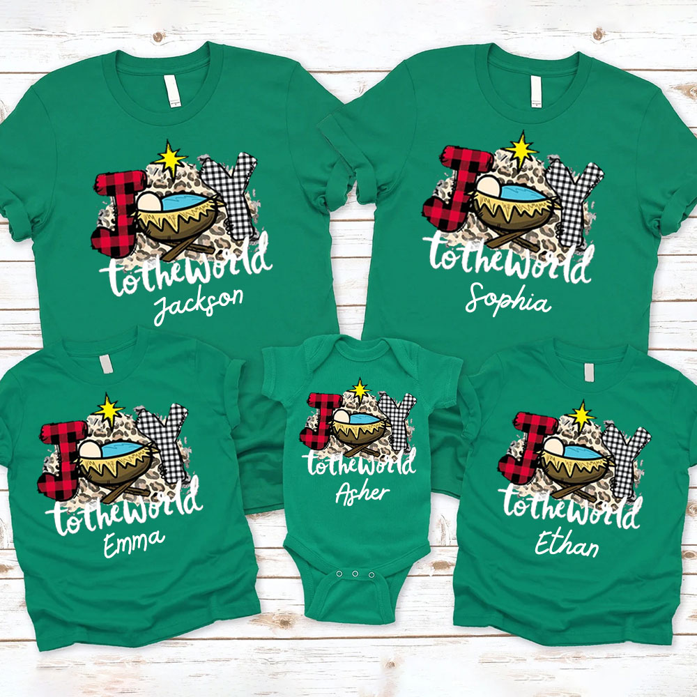Joy to the World Christmas Family Matching Shirt Sale - GuidingCross