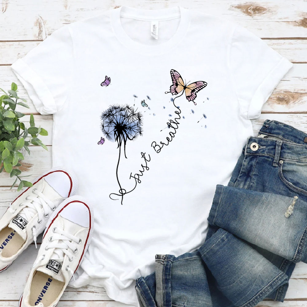 Just Breathe Butterfly Christian T-Shirt