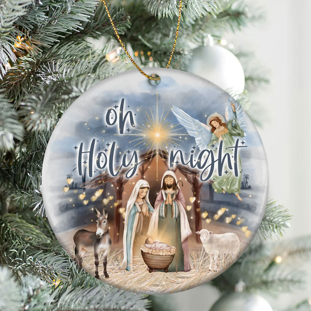 Oh Holy Night Nativity Family Christmas Ornament Sale-GuidingCross