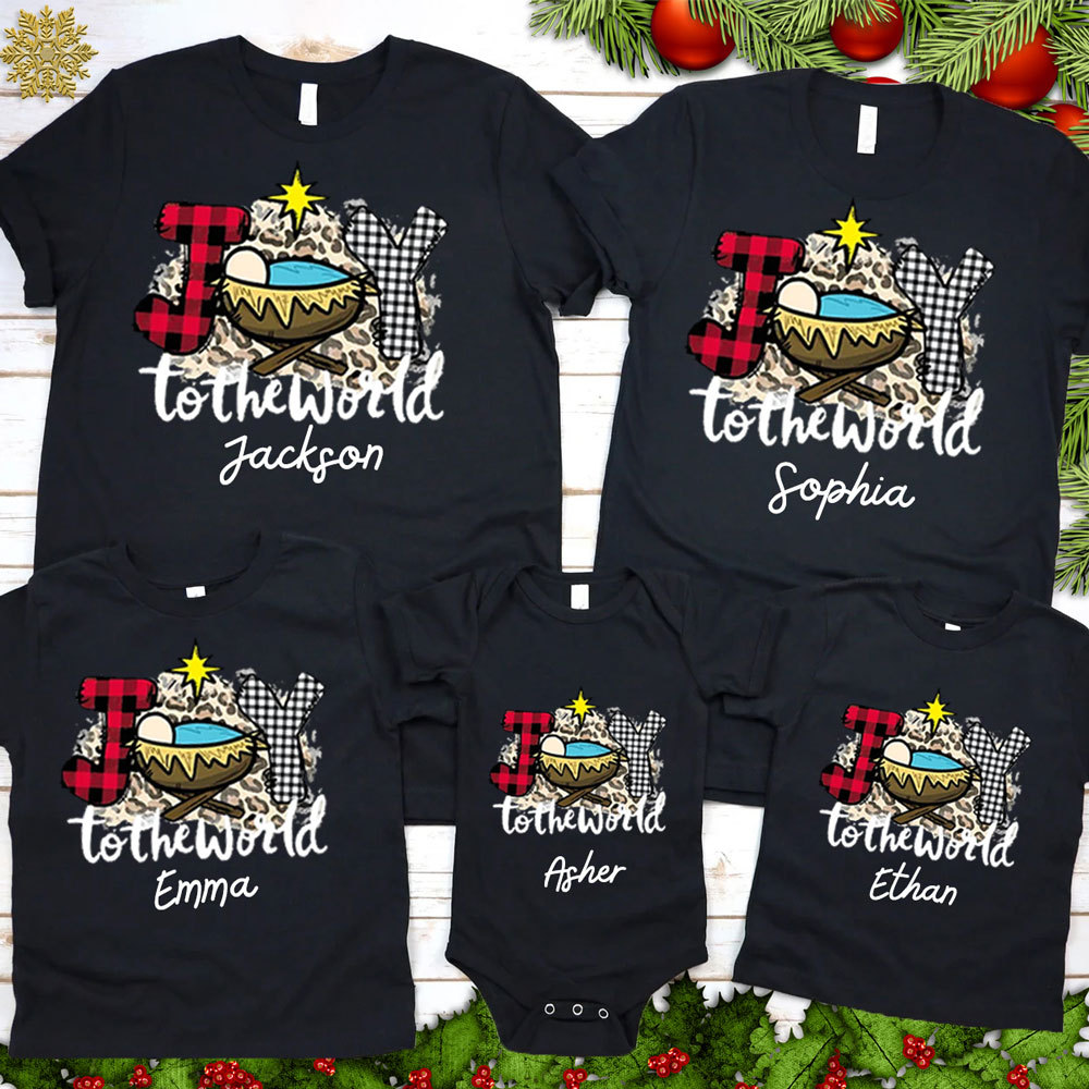 Joy to the World Christmas Family Matching Shirt