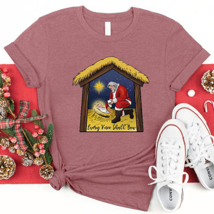 Every Knee Shall Bow Christmas Christian Shirt