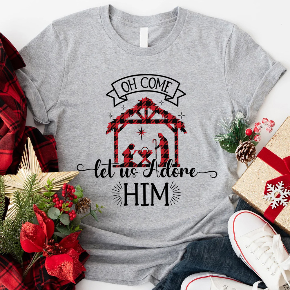 Oh Come Let Us Adore Him Christmas Shirt