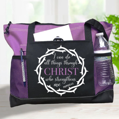 I Can Do All Things Bible Verse Tote Bag