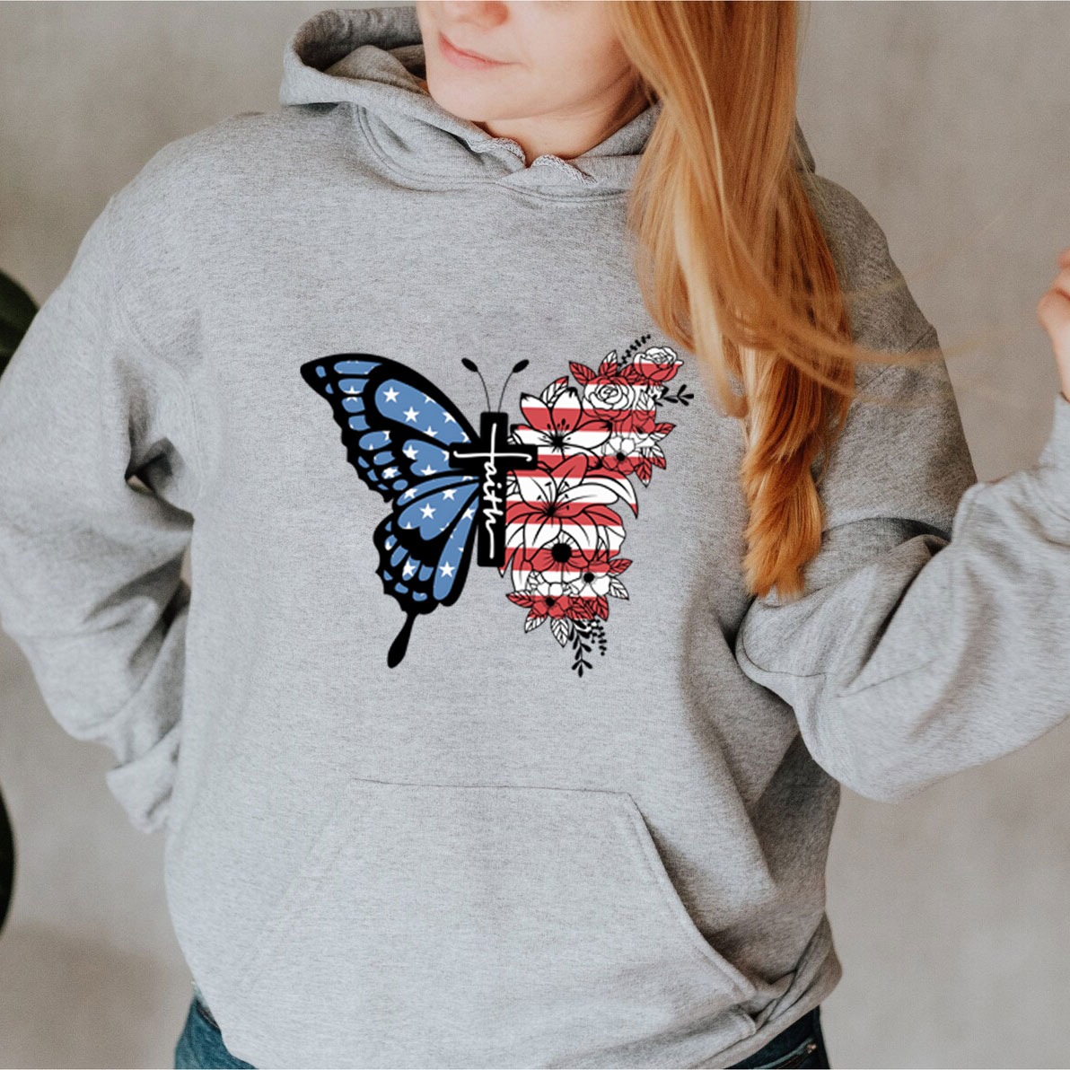 Faith Cross Butterfly Hoodie