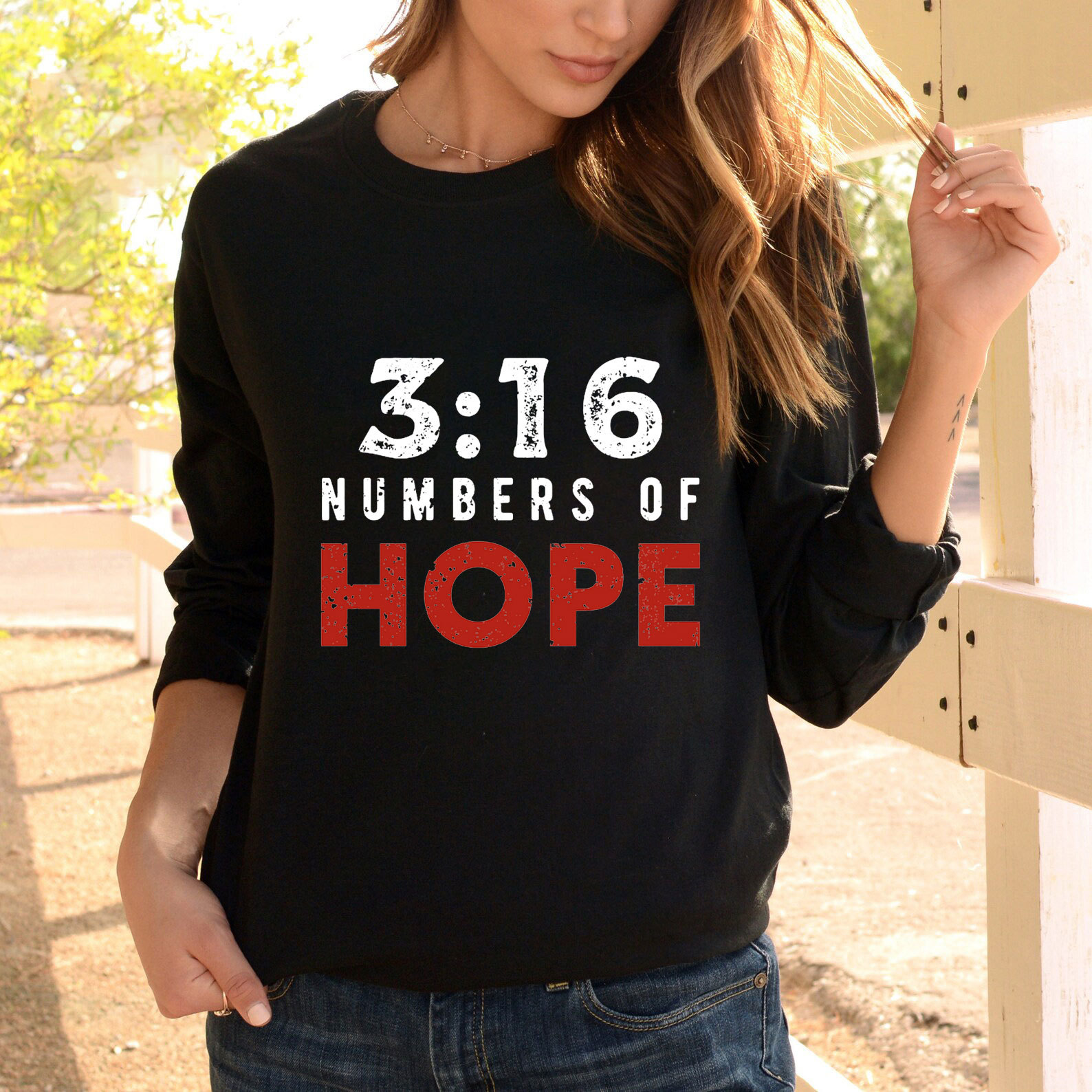 John 3:16 Numbers of Hope Long Sleeve Tee