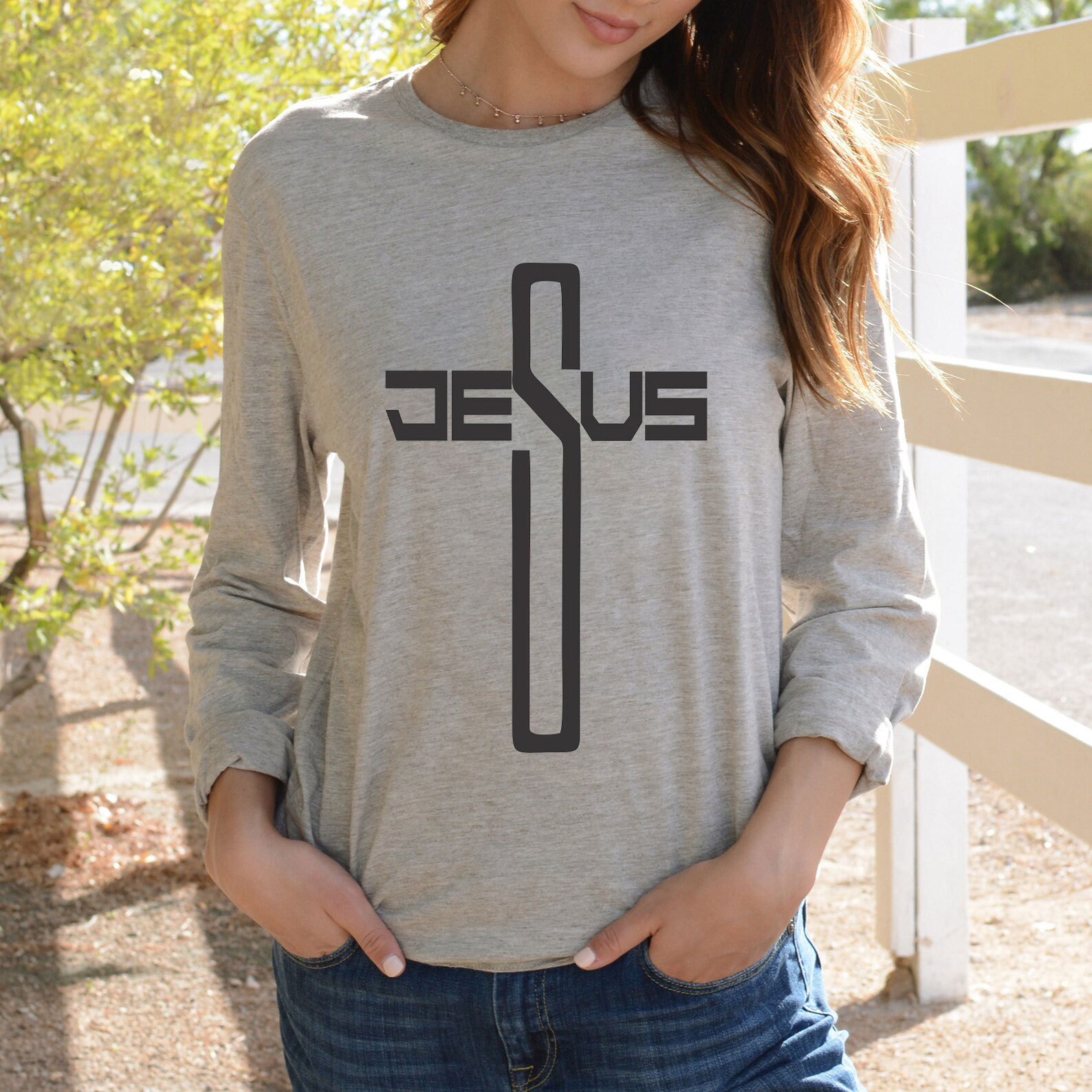 Jesus Cross Long Sleeve Tee