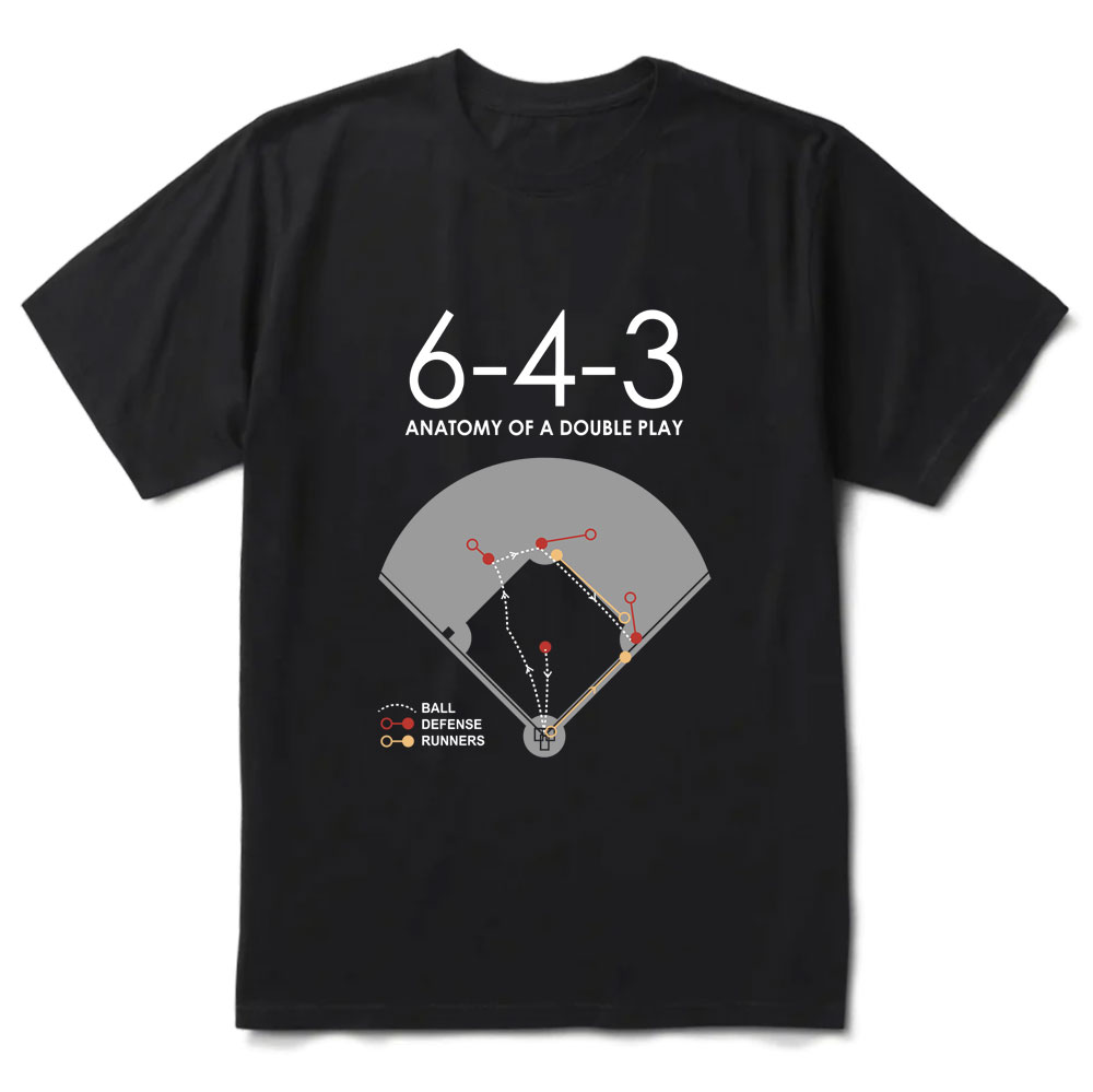 Anatomy of a Double Play Baseball Player T-Shirt