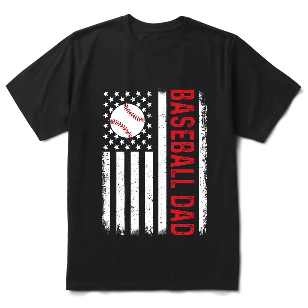 Baseball Dad American Flag Shirt