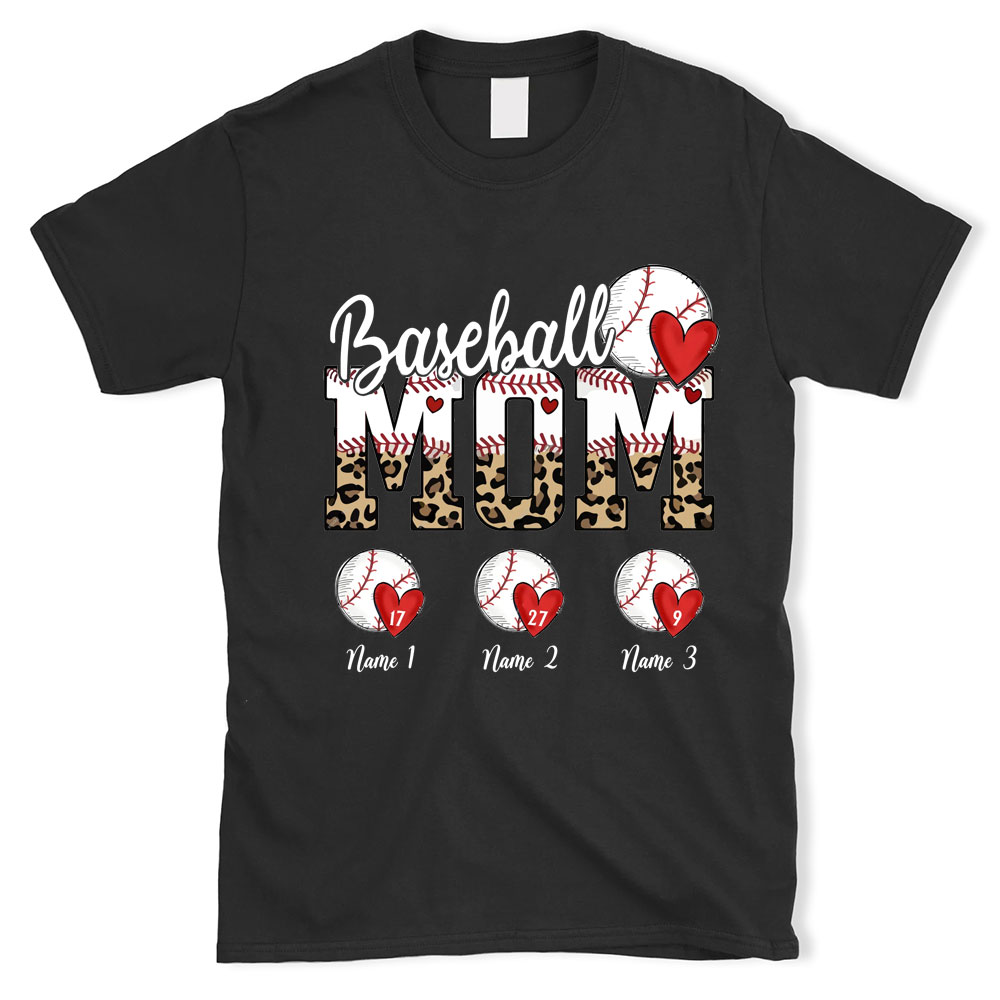 Baseball Mama Personalized Name and Number Shirt