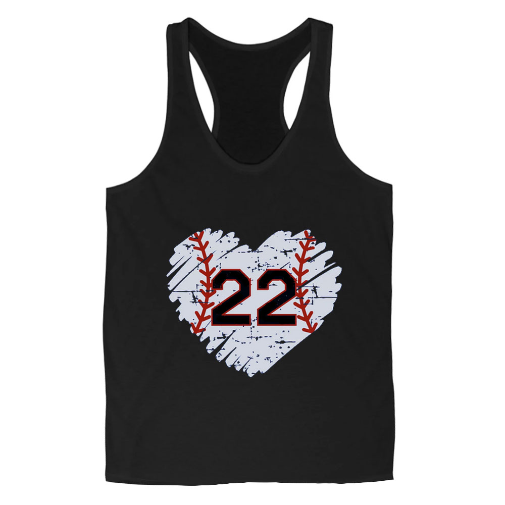 Custom Heart Baseball Number Tank Top