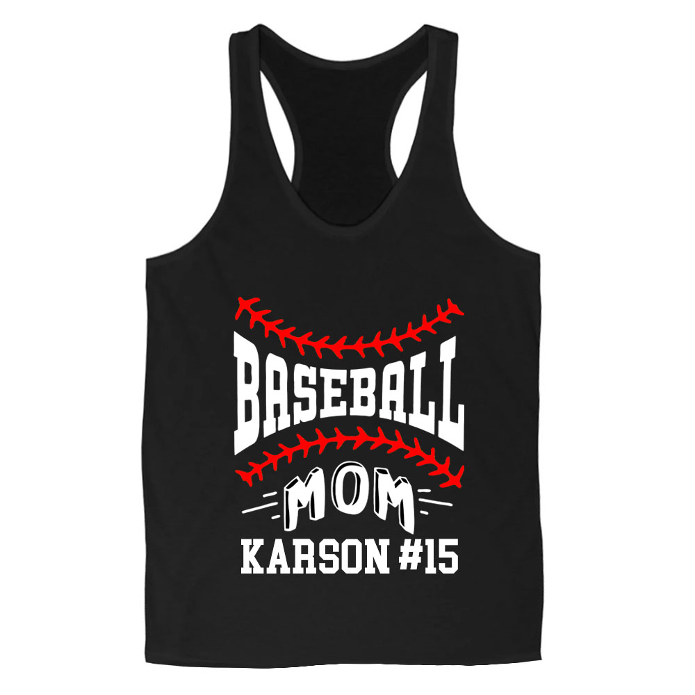 Custom Name & Number Baseball Mom Tank Top