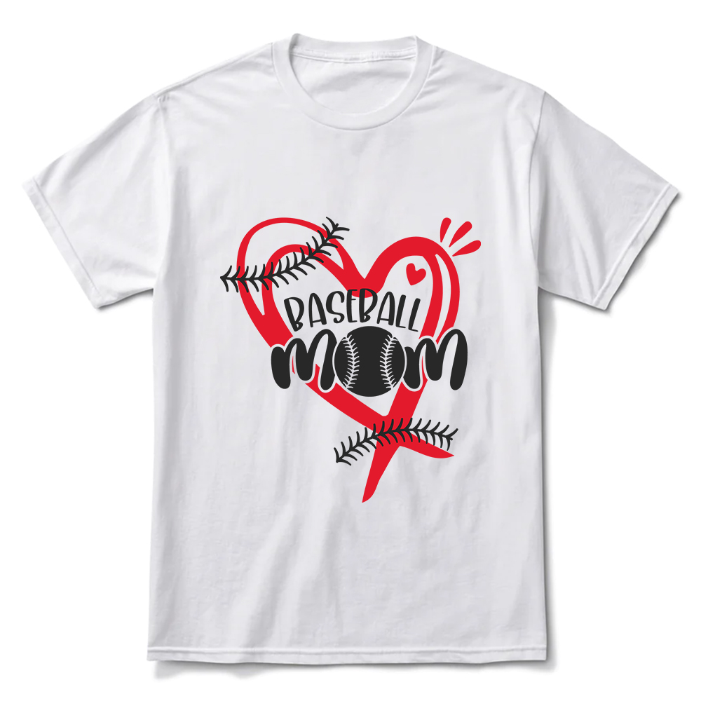Heart Baseball Mom T-Shirt