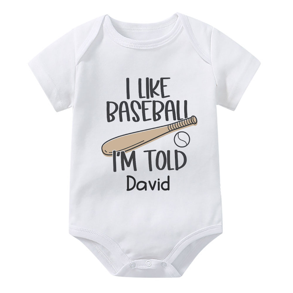 New Player in Town Personalized Baseball Bodysuit